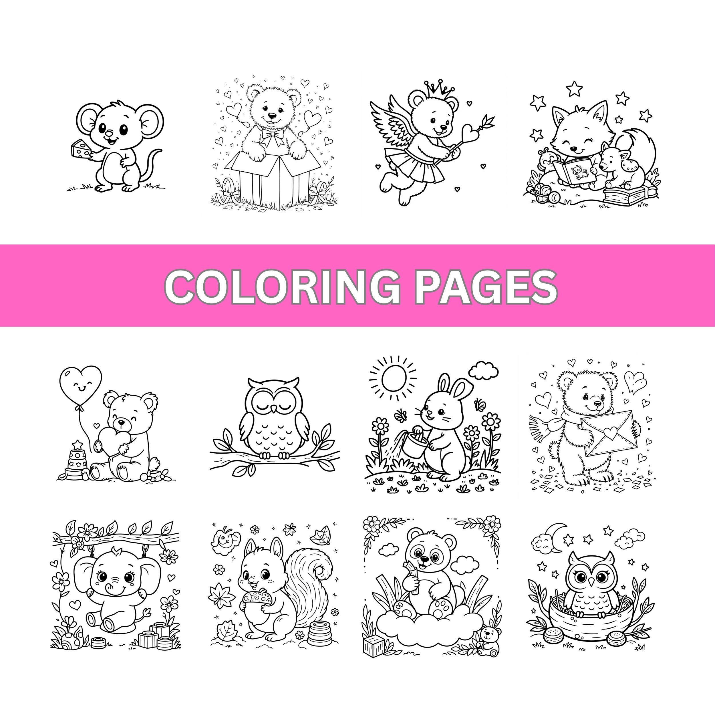 Coloring Pages for Kids Instant Download