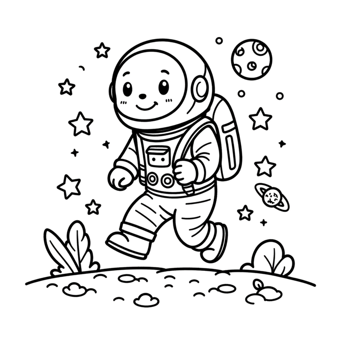 Astronaut Coloring Pages I Kids Coloring Pages I Space Kids Coloring Pages