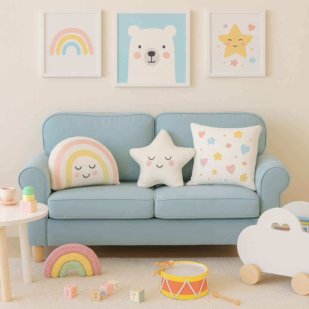 Polar Bear Nursery Wall Art | Cute Animal Print for Kids Room | Baby Boy Girl Décor | Minimalist Scandinavian Bear Poster | Pastel Blue Nursery Art