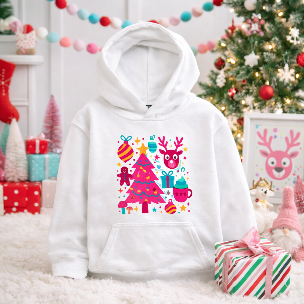 Cute Christmas Kids Hoodie – Festive Holiday Hoodie for Girls & Boys, Cozy Winter Sweatshirt for  Children