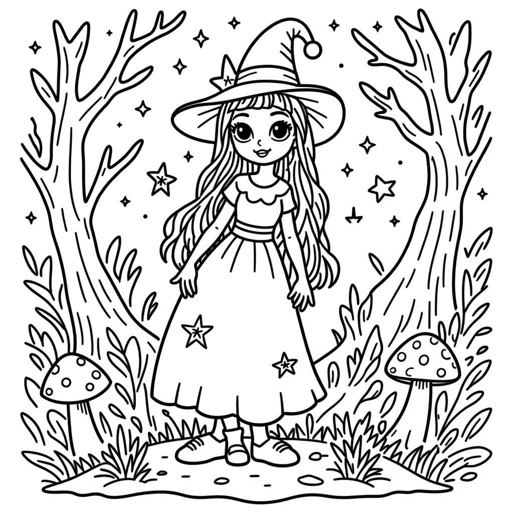 27 Cute Witchy Coloring Book Pages for Kids I Coloring Pages for Children I Coloring Book Pages Digital Download