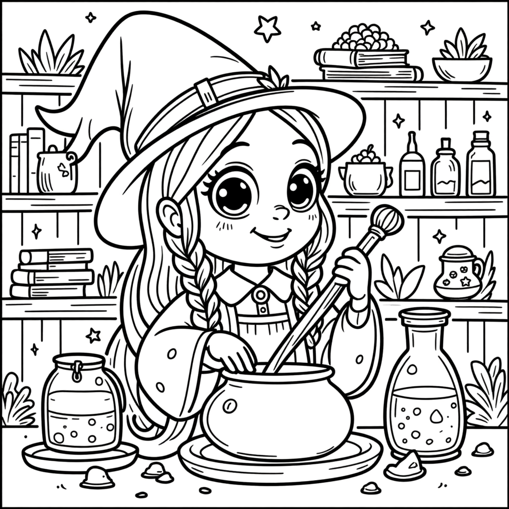27 Cute Witchy Coloring Book Pages for Kids I Coloring Pages for Children I Coloring Book Pages Digital Download