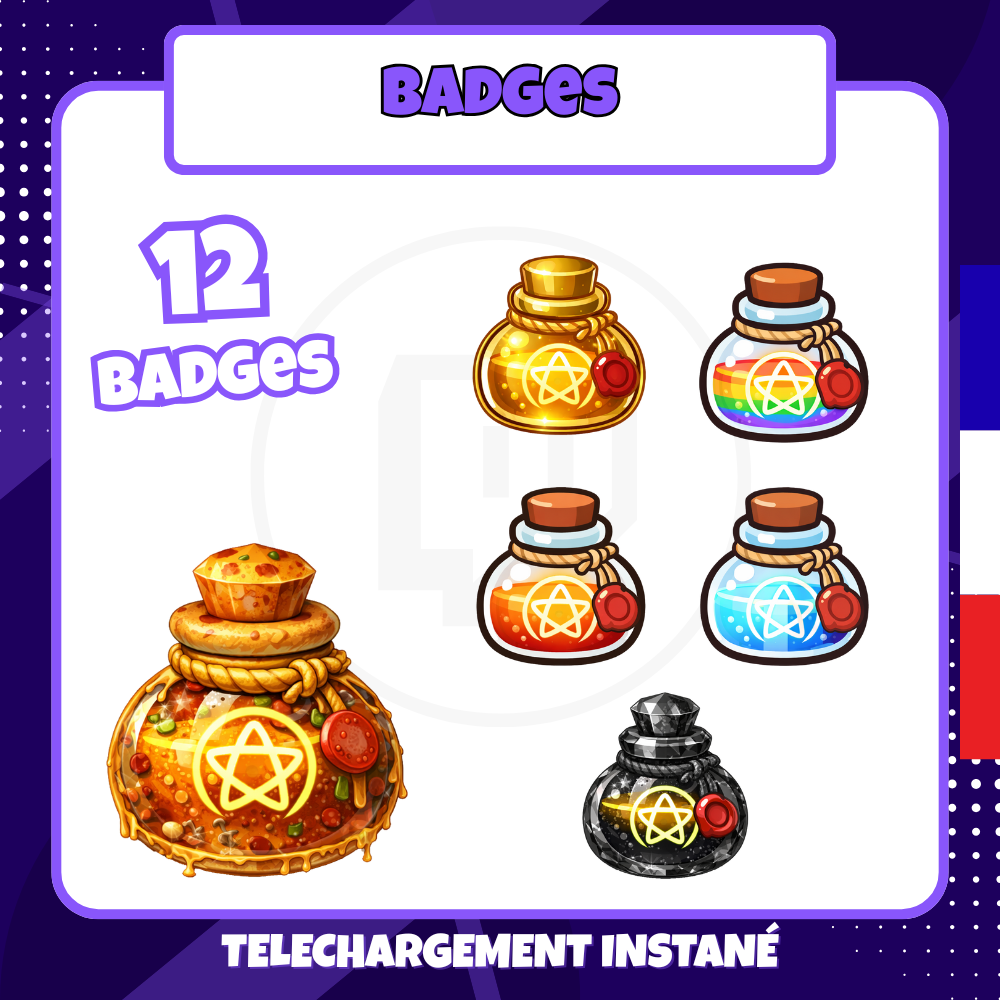 Pack de badges Twitch - Standard - Potion - 12 Badges