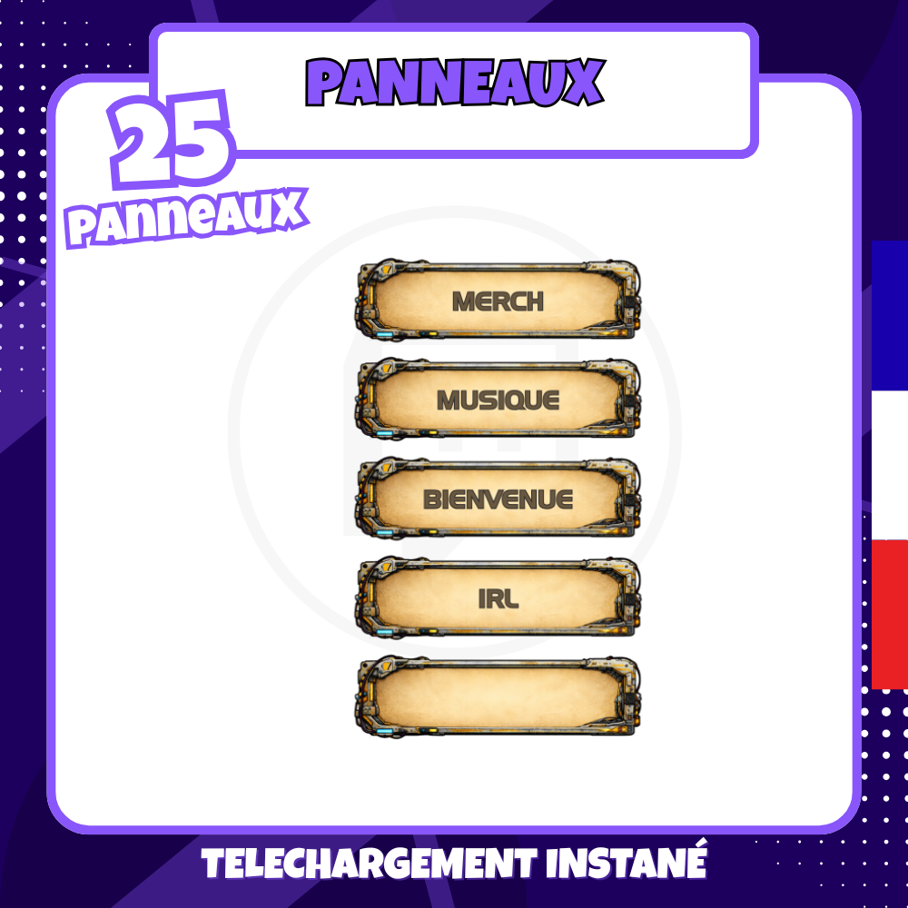 Pack Panneaux Twitch - Sci-Fi Futuriste - 25 panneaux