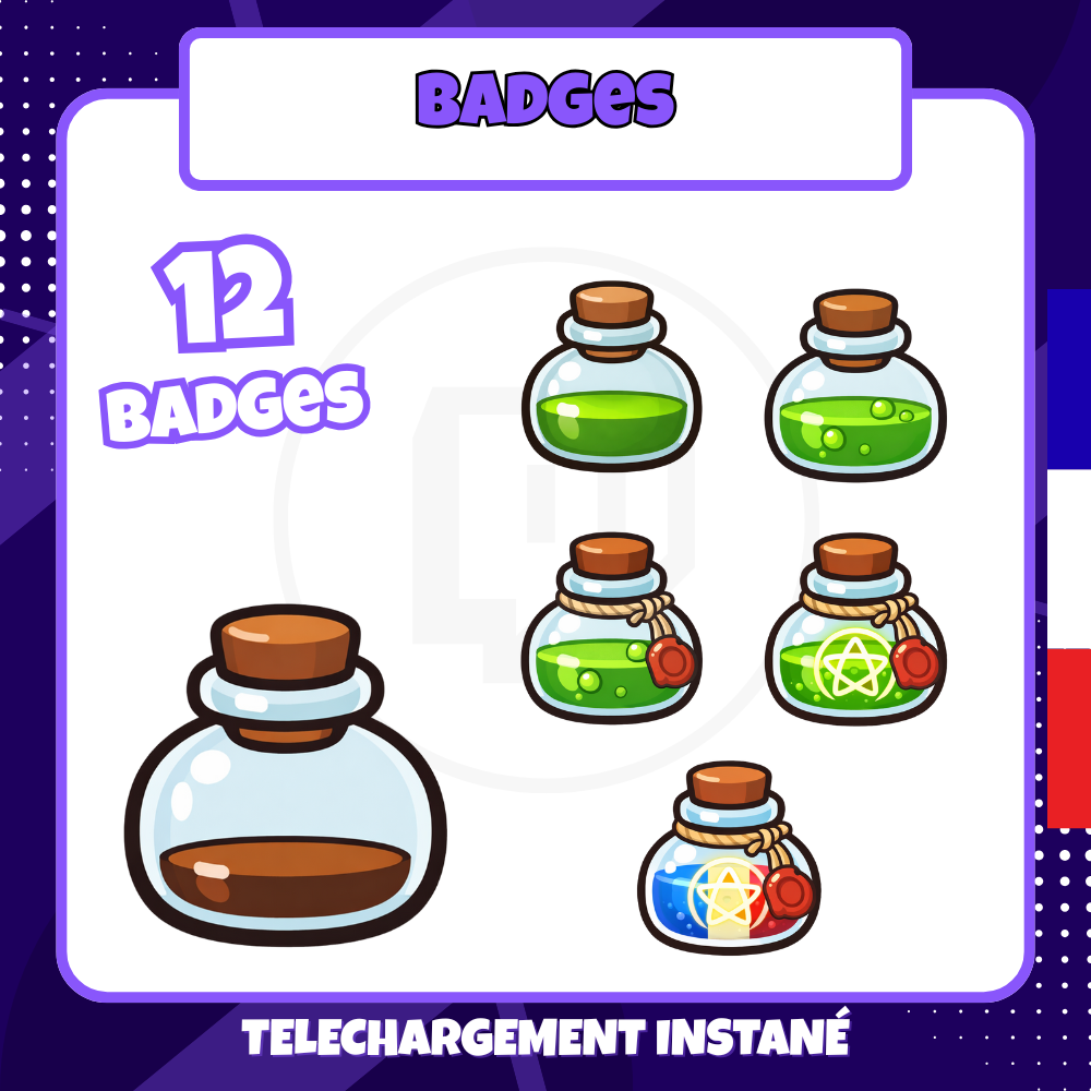 Pack de badges Twitch - Standard - Potion - 12 Badges