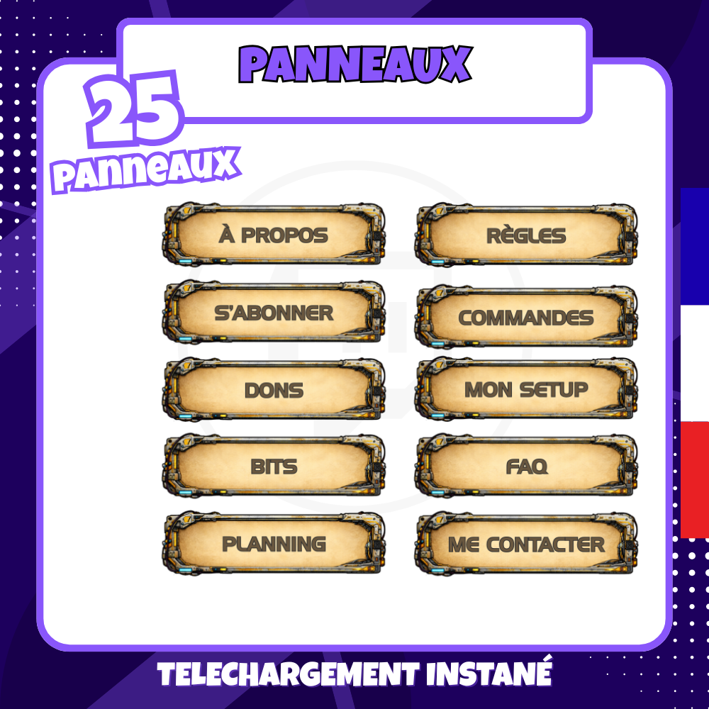 Pack Panneaux Twitch - Sci-Fi Futuriste - 25 panneaux