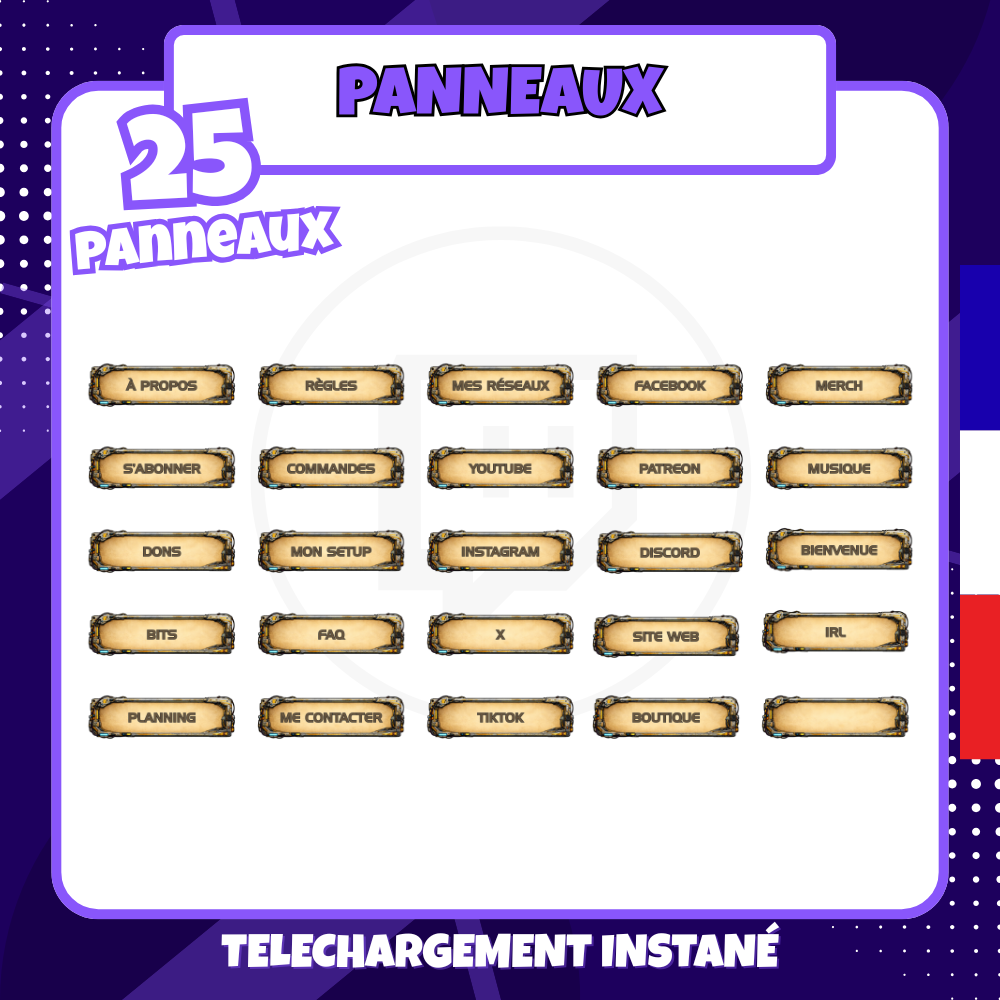 Pack Panneaux Twitch - Sci-Fi Futuriste - 25 panneaux