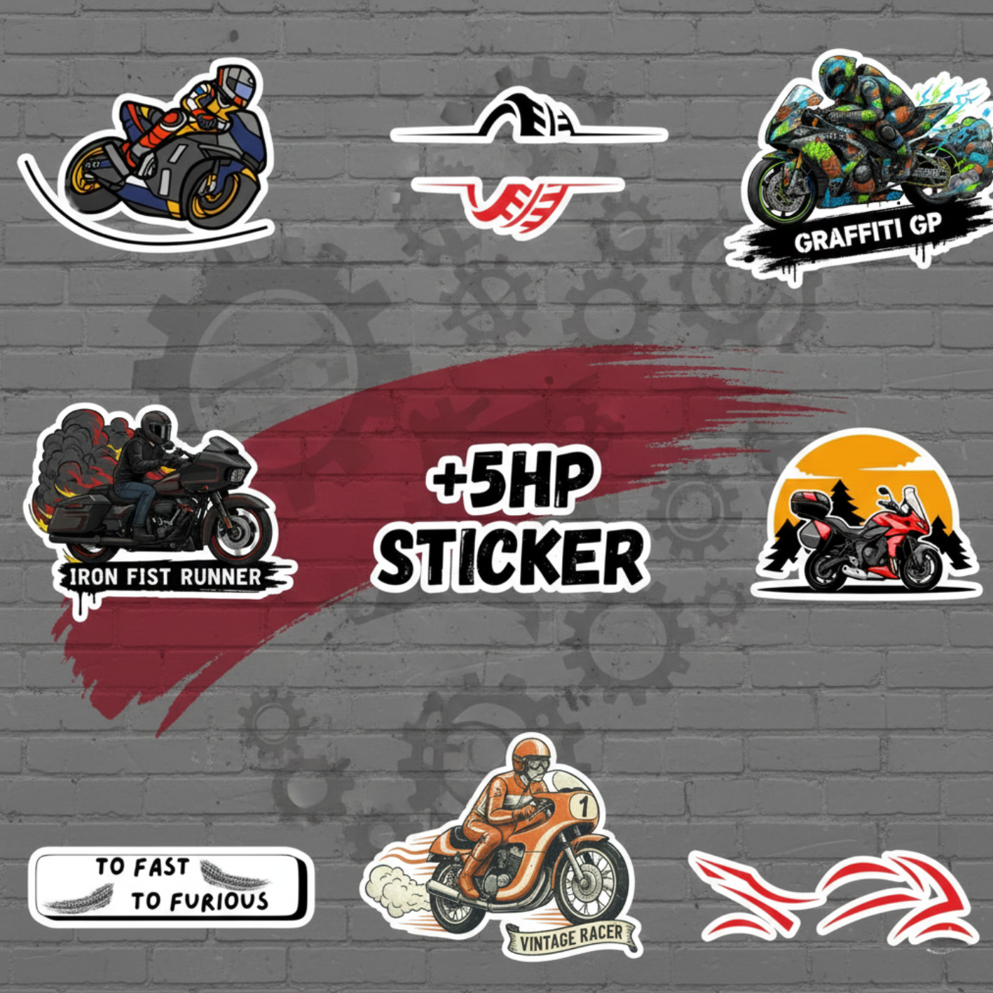 Motorcycle Themed Stickers