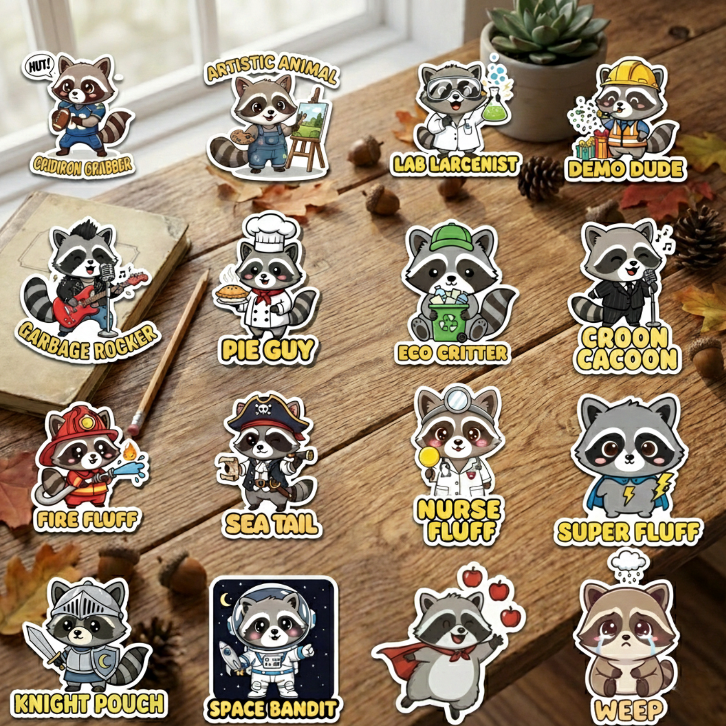 Cute Raccoon Sticker