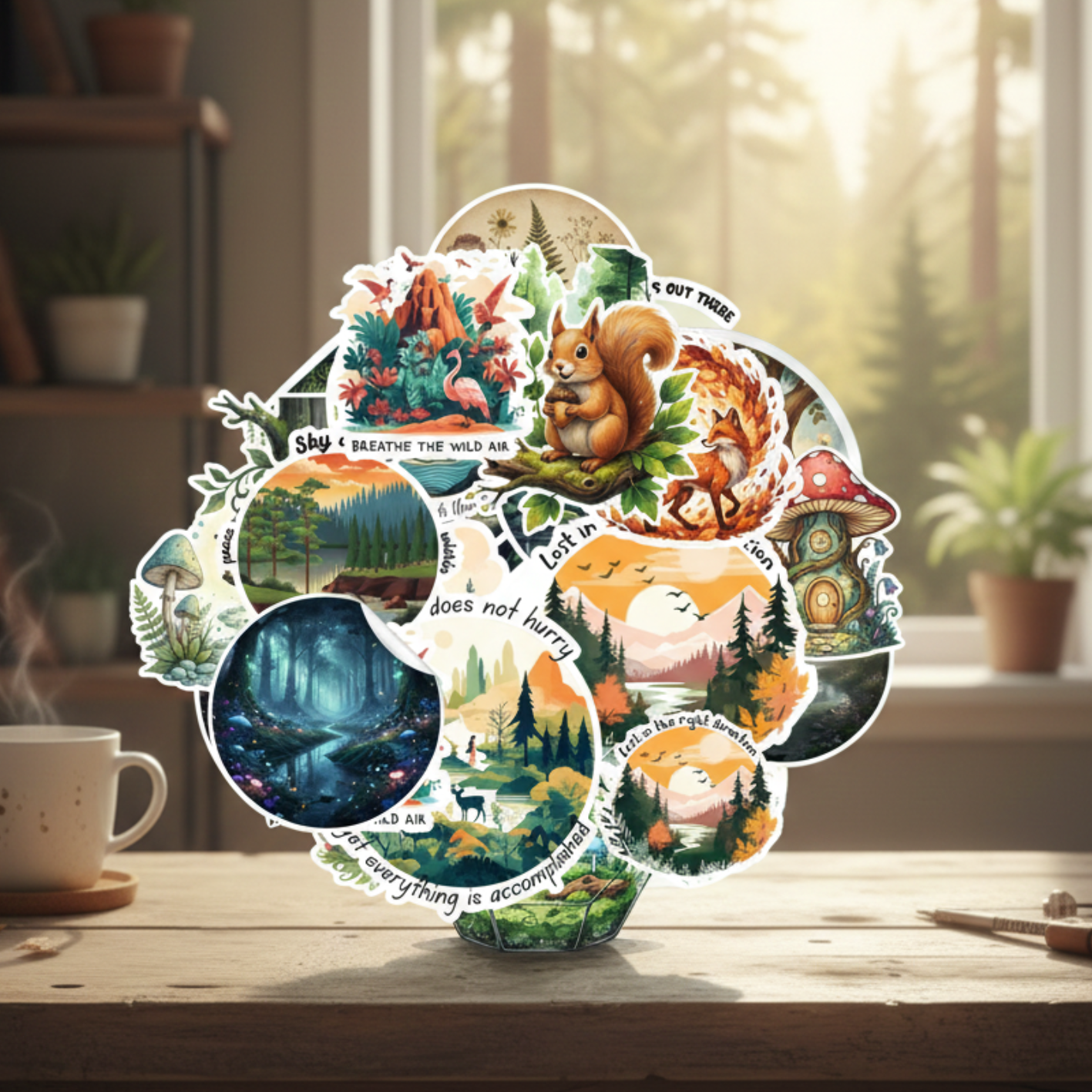 Whimsical Forest-Themed Sticker