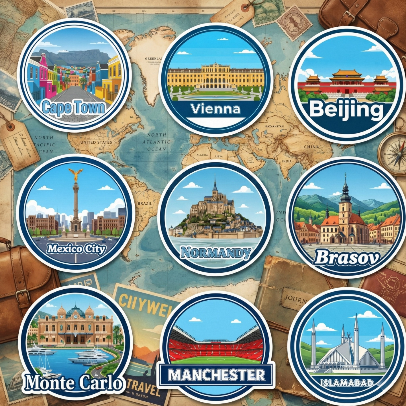 World Travel Stickers