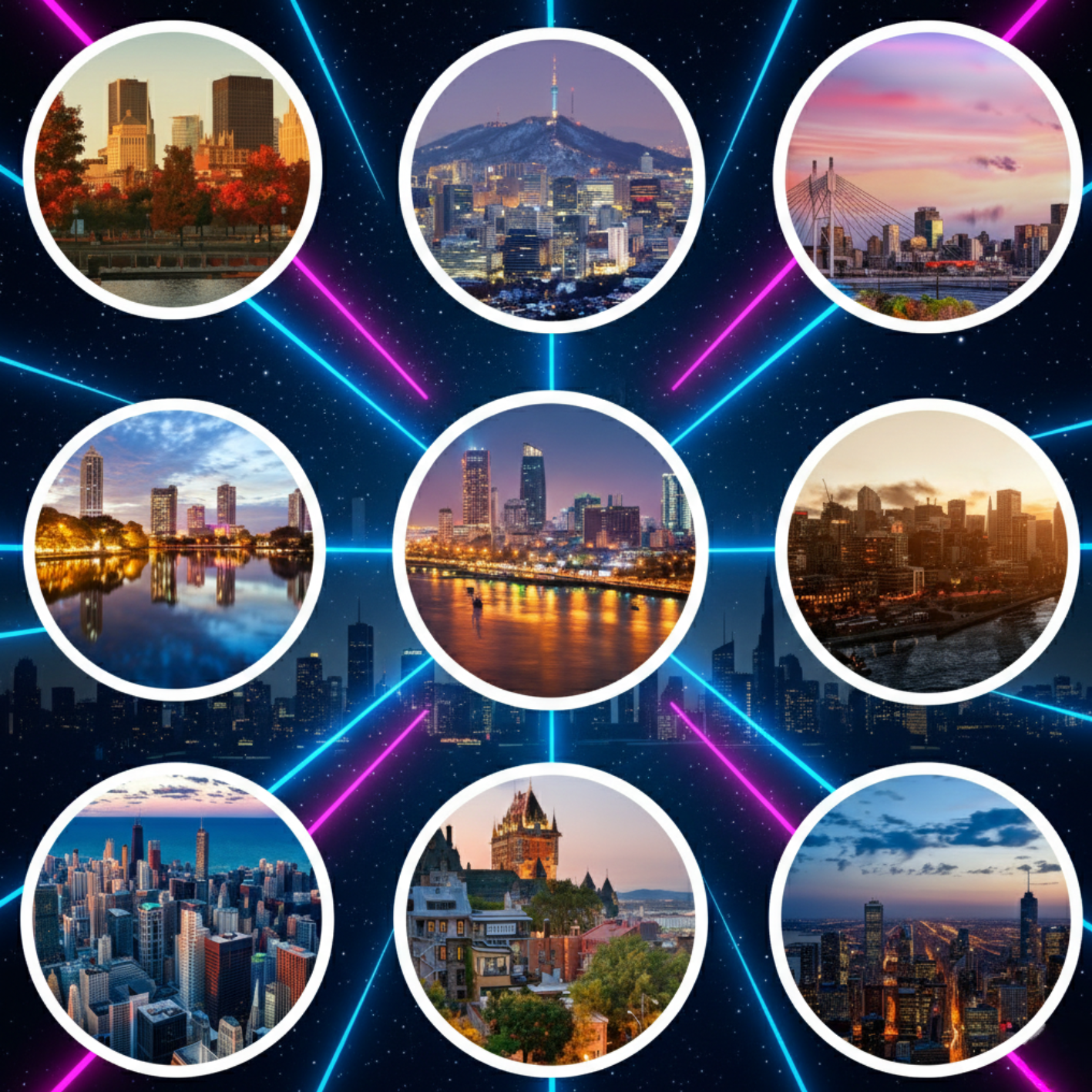 Modern Cityscape Stickers