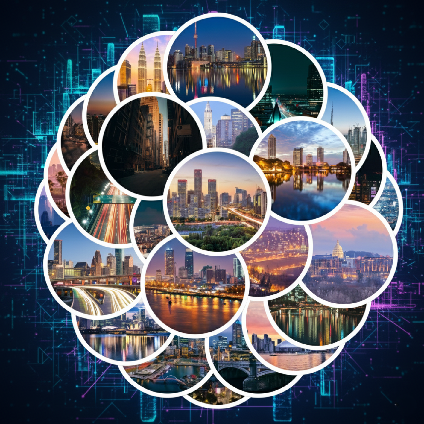 Modern Cityscape Stickers