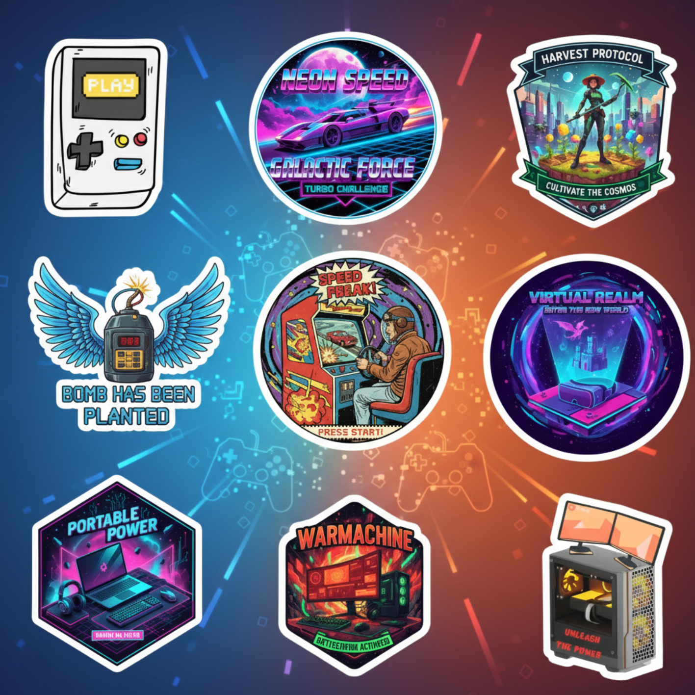 Retro Gaming Stickers