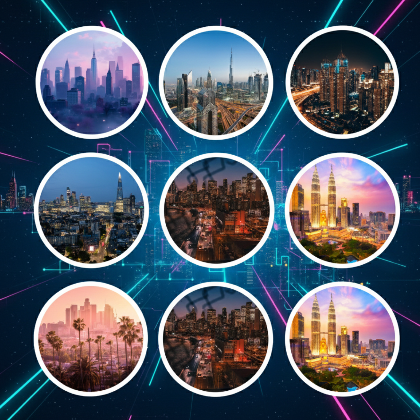 Modern Cityscape Stickers
