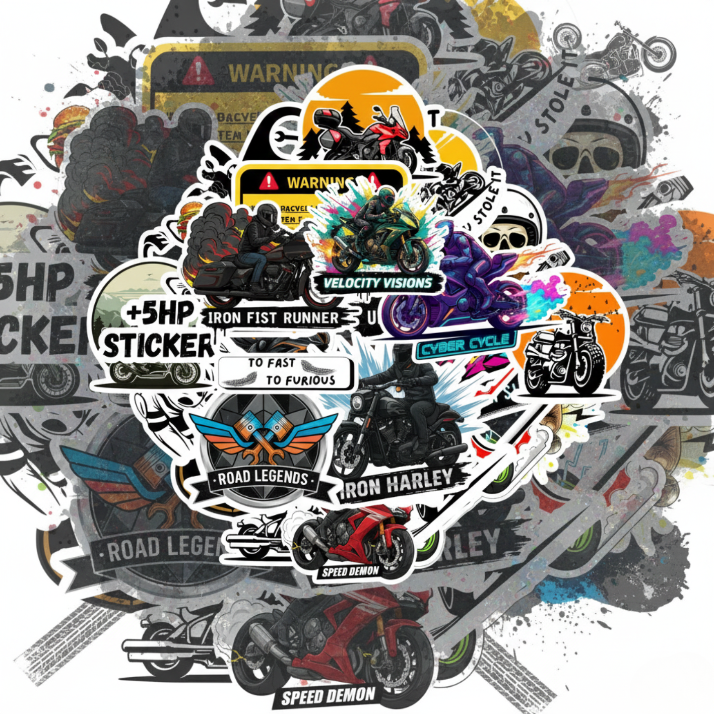 Motorcycle Themed Stickers