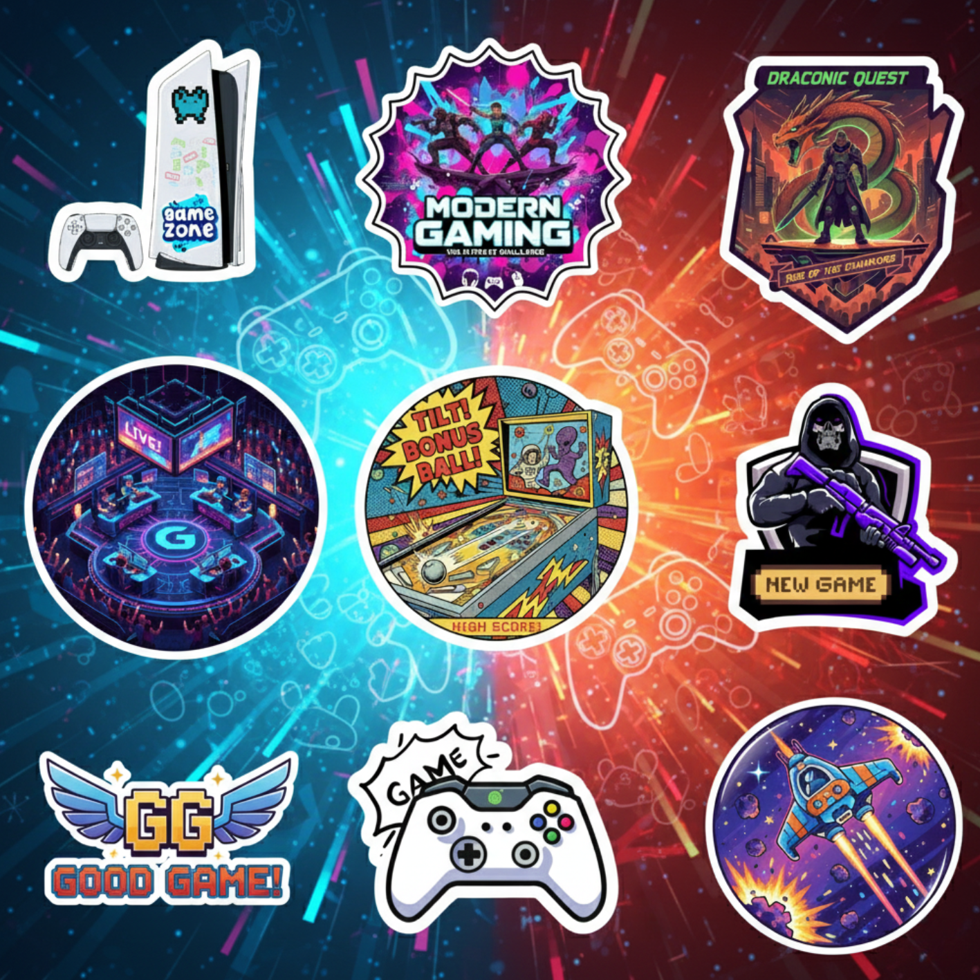 Retro Gaming Stickers