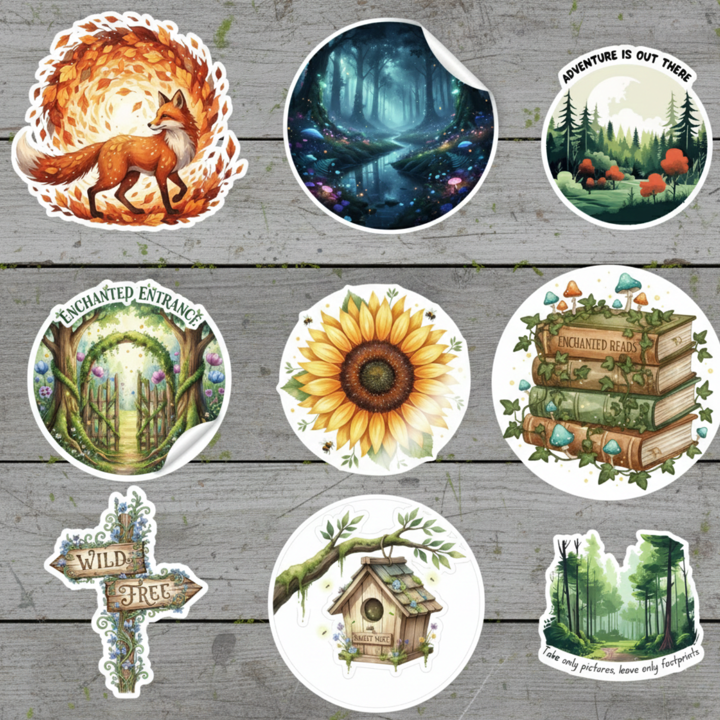 Whimsical Forest-Themed Sticker