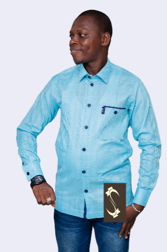 Chemise homme bleue