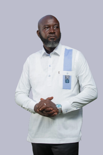 Chemise blanche à motif bleu