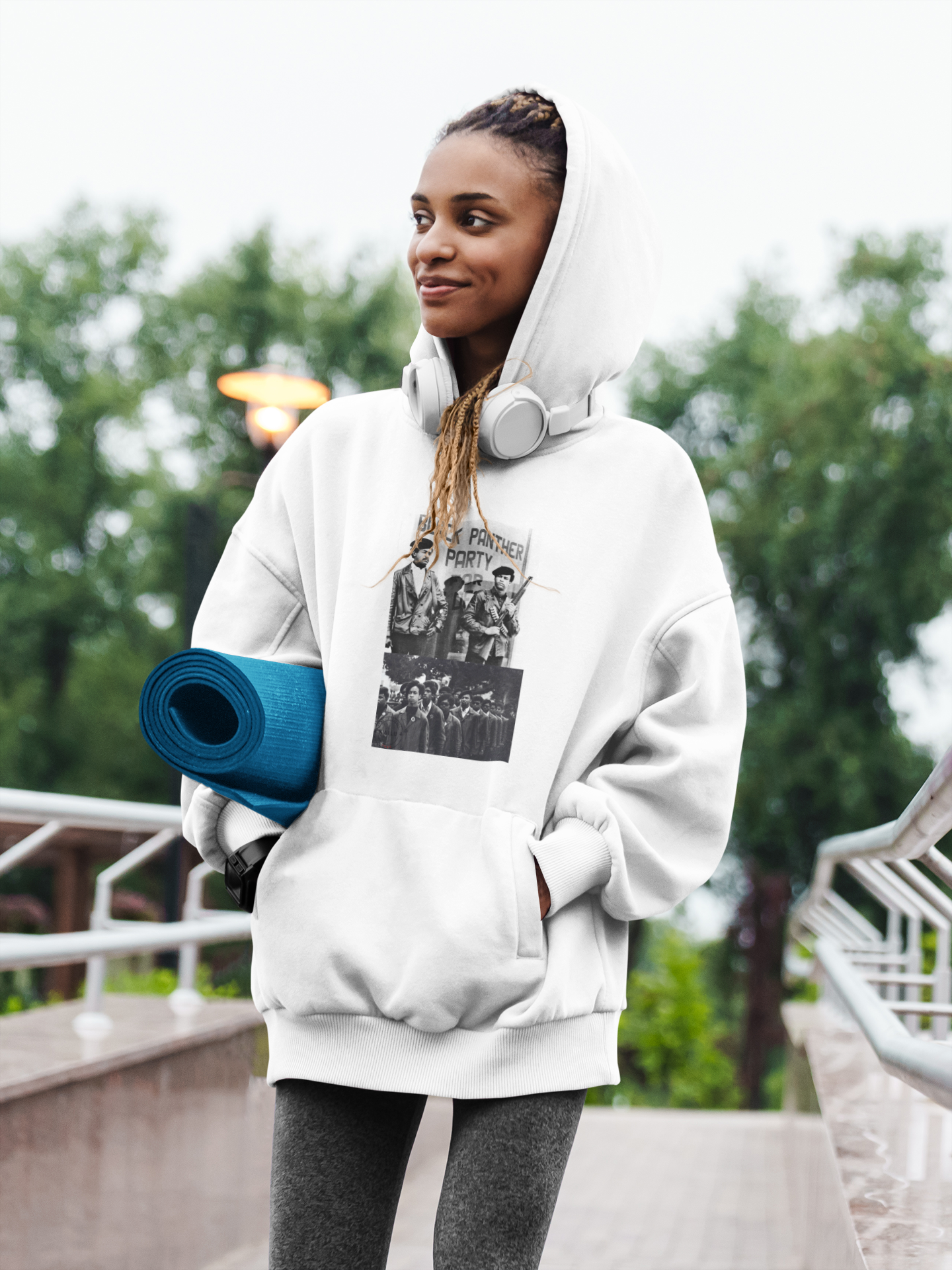 Sweat à capuche Femme imprimé BLACK PANTHERE PARTY