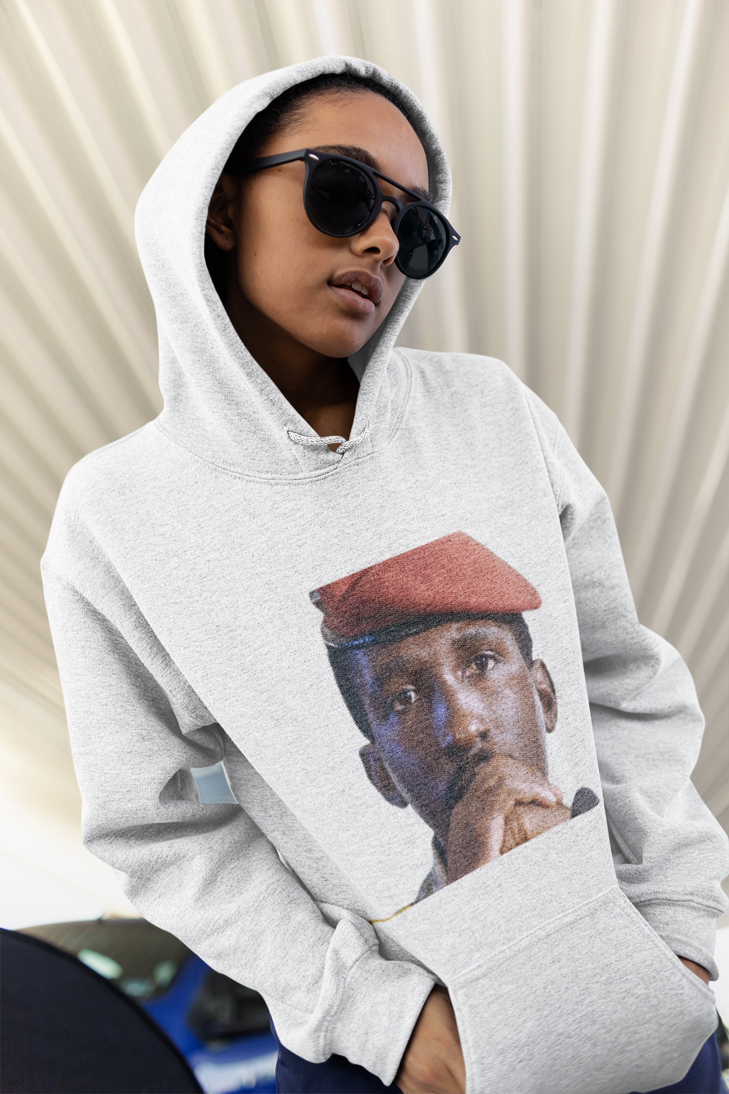 Sweat à capuche imprimé Thomas SANKARA