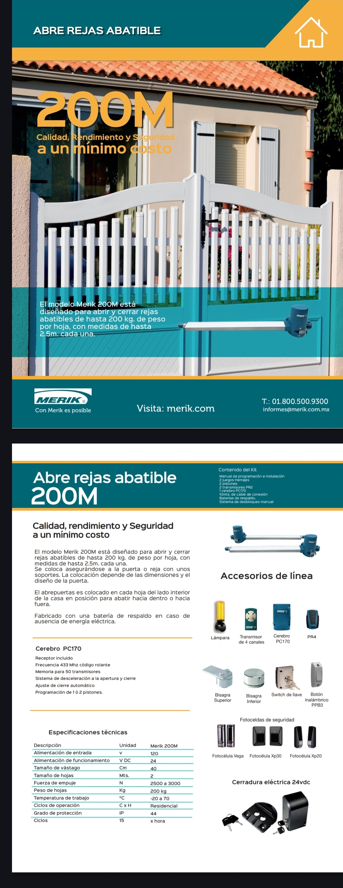 Motor para puerta abatible "200 M"