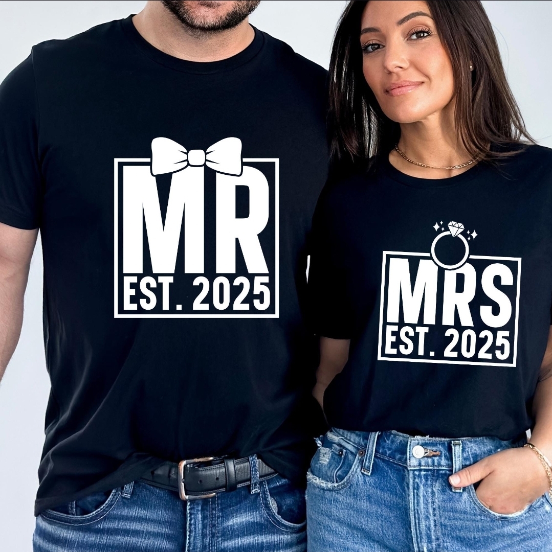 MR & MRS Est. 2026 Couple T-Shirts