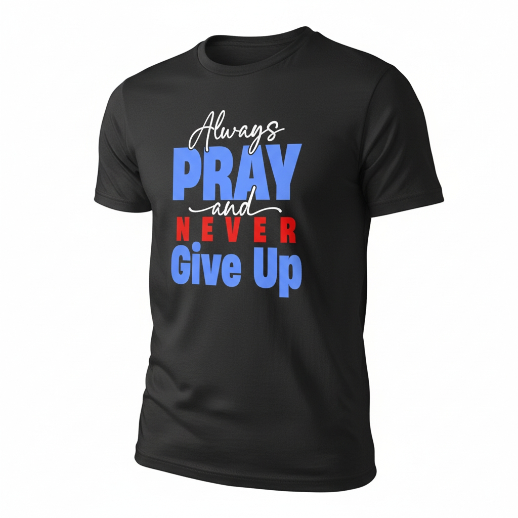 Inspirational Pray and Never Give Up T-Shirt