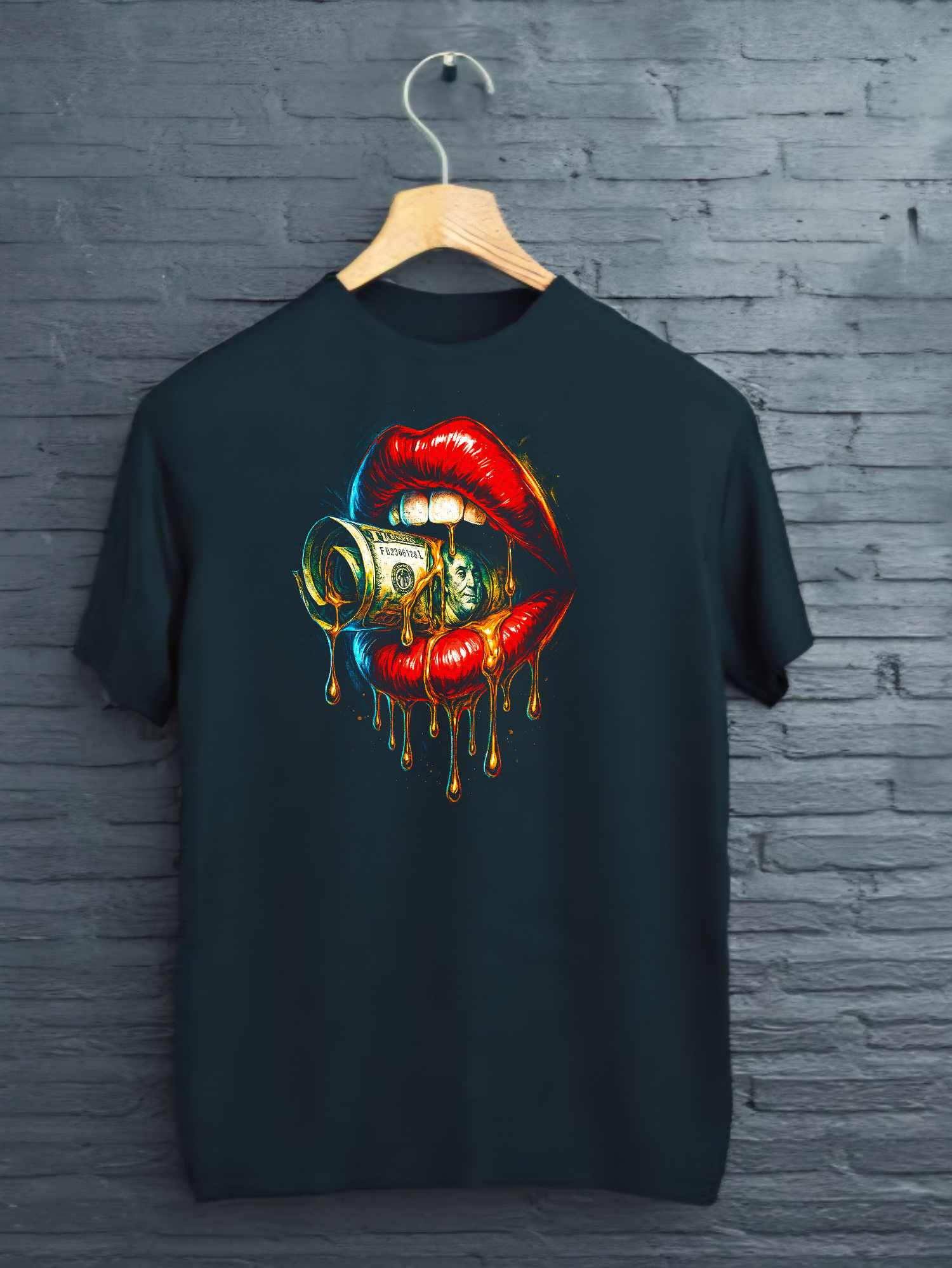 Lips & Money Graphic T-Shirt