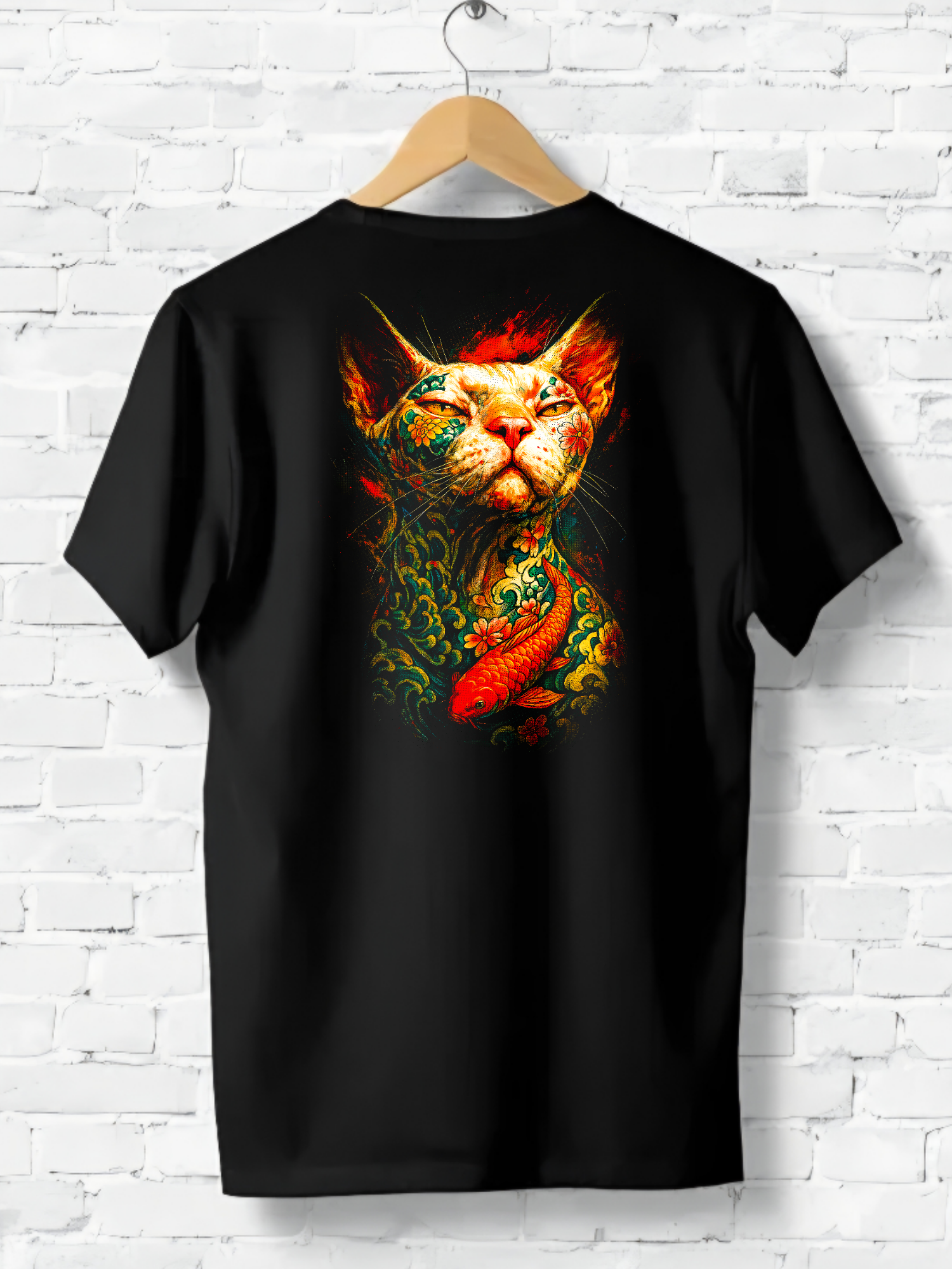 Artistic Cat Graphic T-Shirt