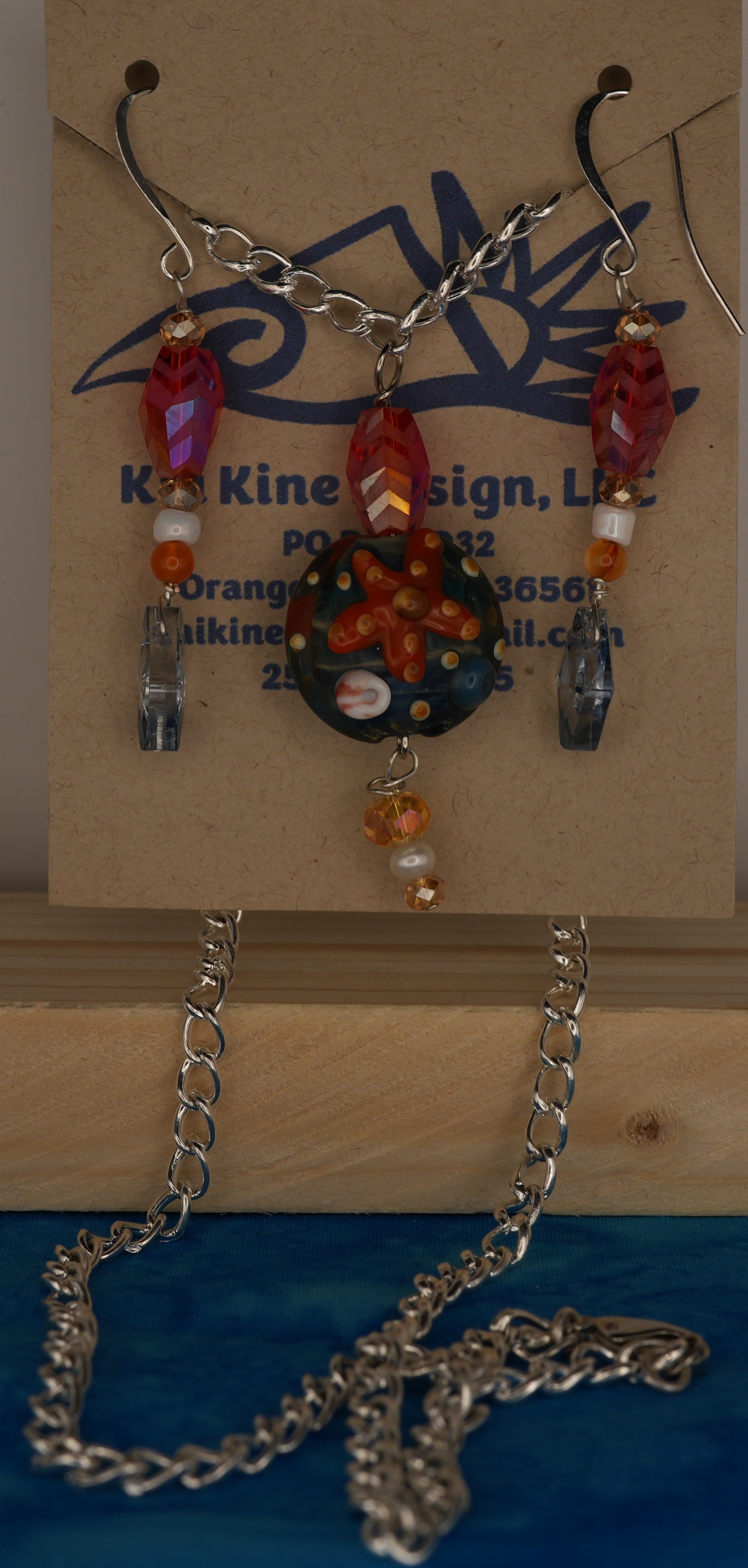 Handcrafted Beaded Necklace and Earrings Set