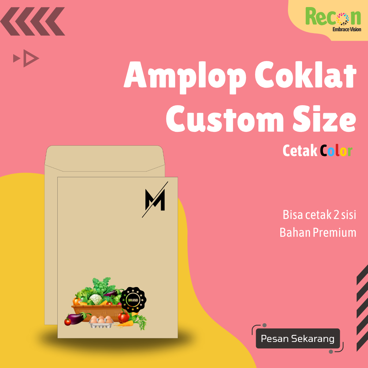 Cetak Amplop Coklat Custom Size