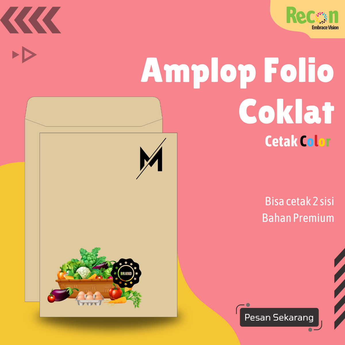 Cetak Amplop Folio Coklat