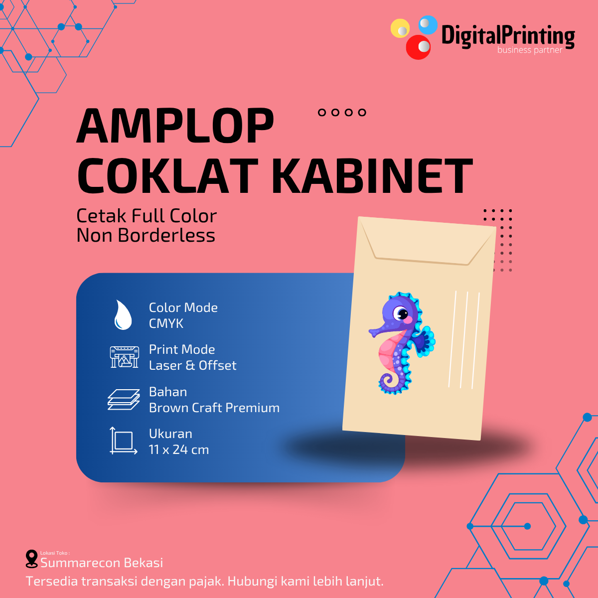 Cetak Amplop Kabinet Coklat