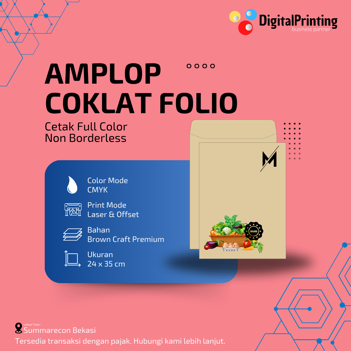 Cetak Amplop Folio Coklat