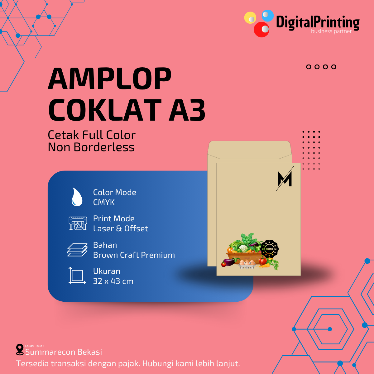Cetak Amplop Coklat A3