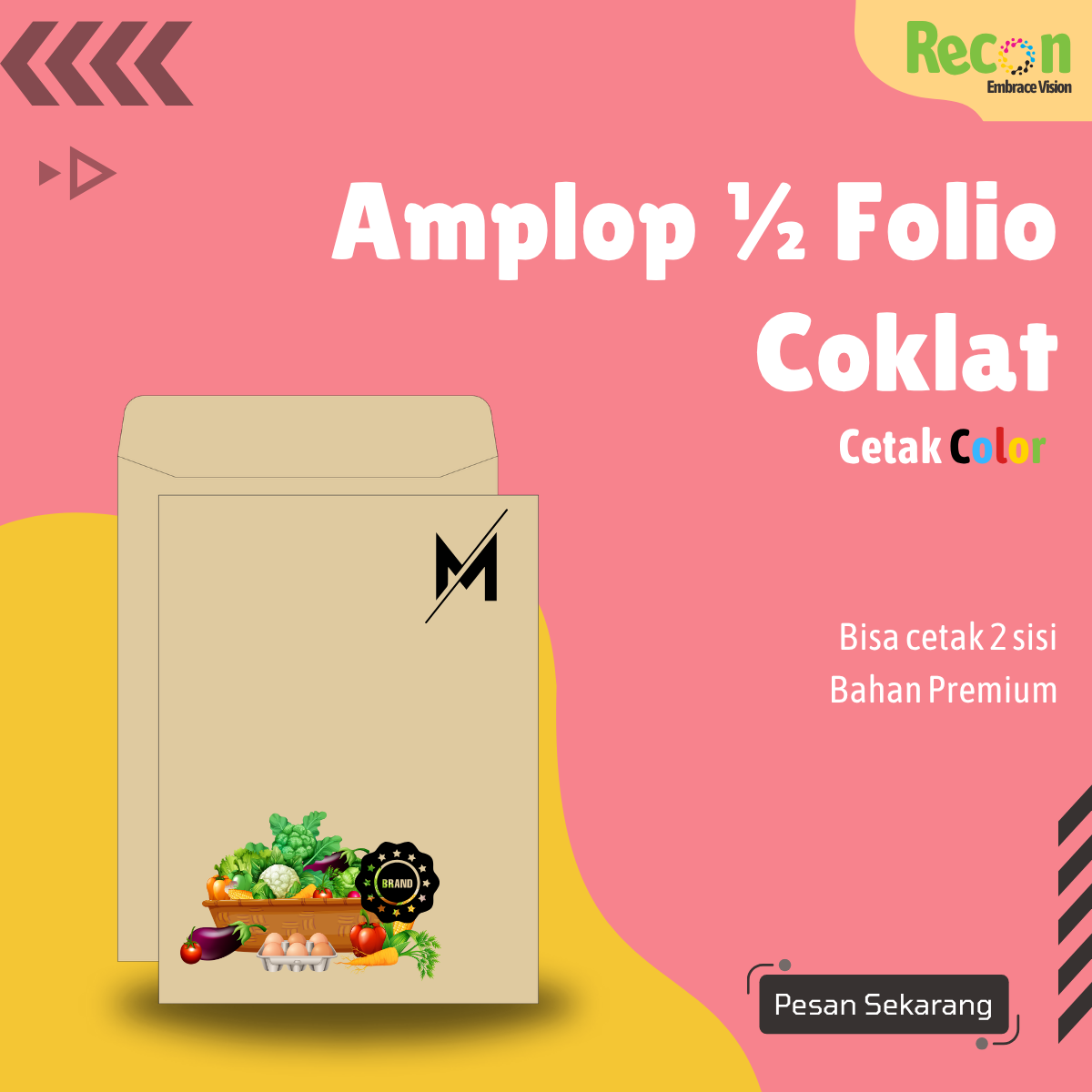 Cetak Amplop Coklat ½ Folio