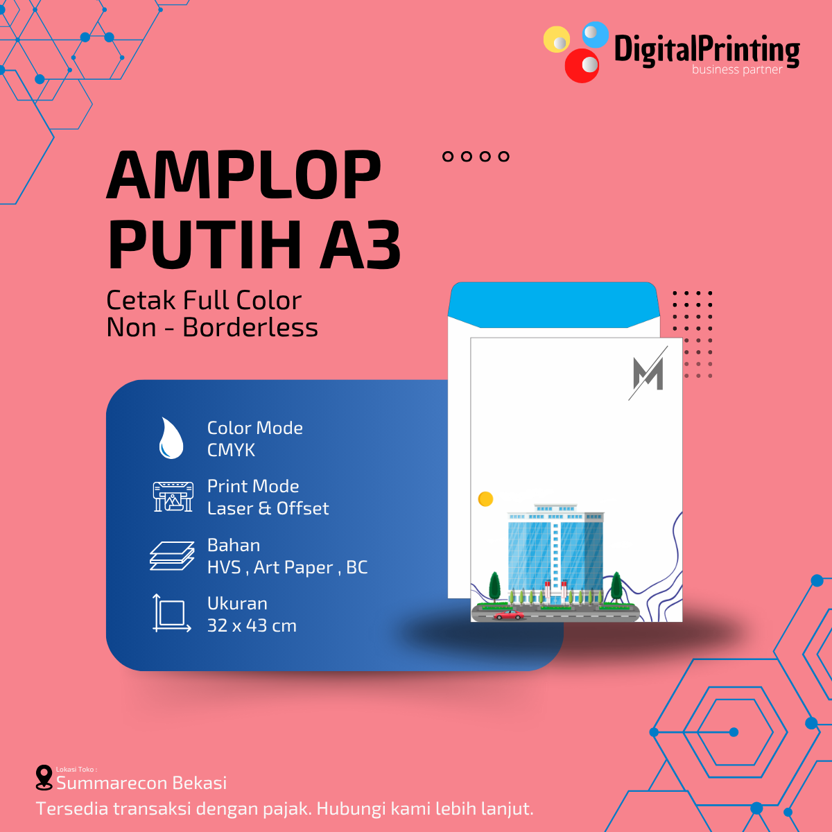 Cetak Amplop Putih A3 