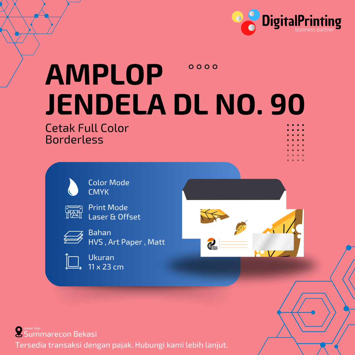 Cetak Amplop DL No. 90 Jendela