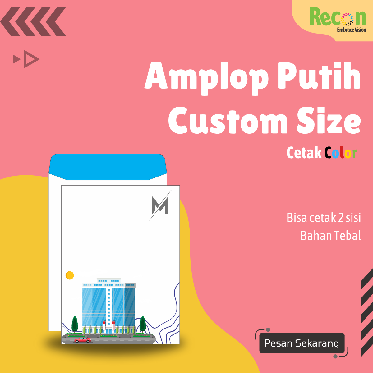 Cetak Amplop Putih Custom Size