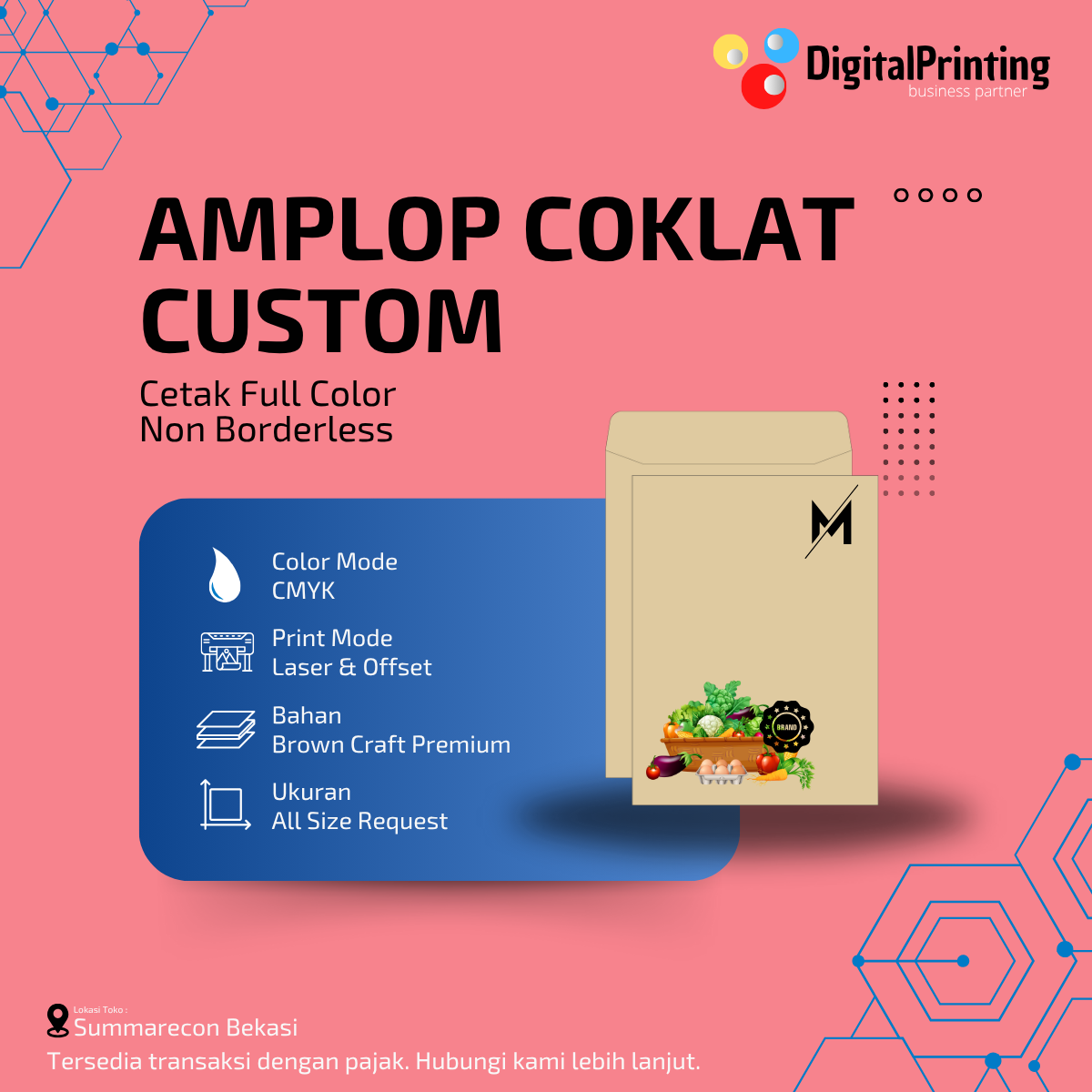 Cetak Amplop Coklat Custom Size