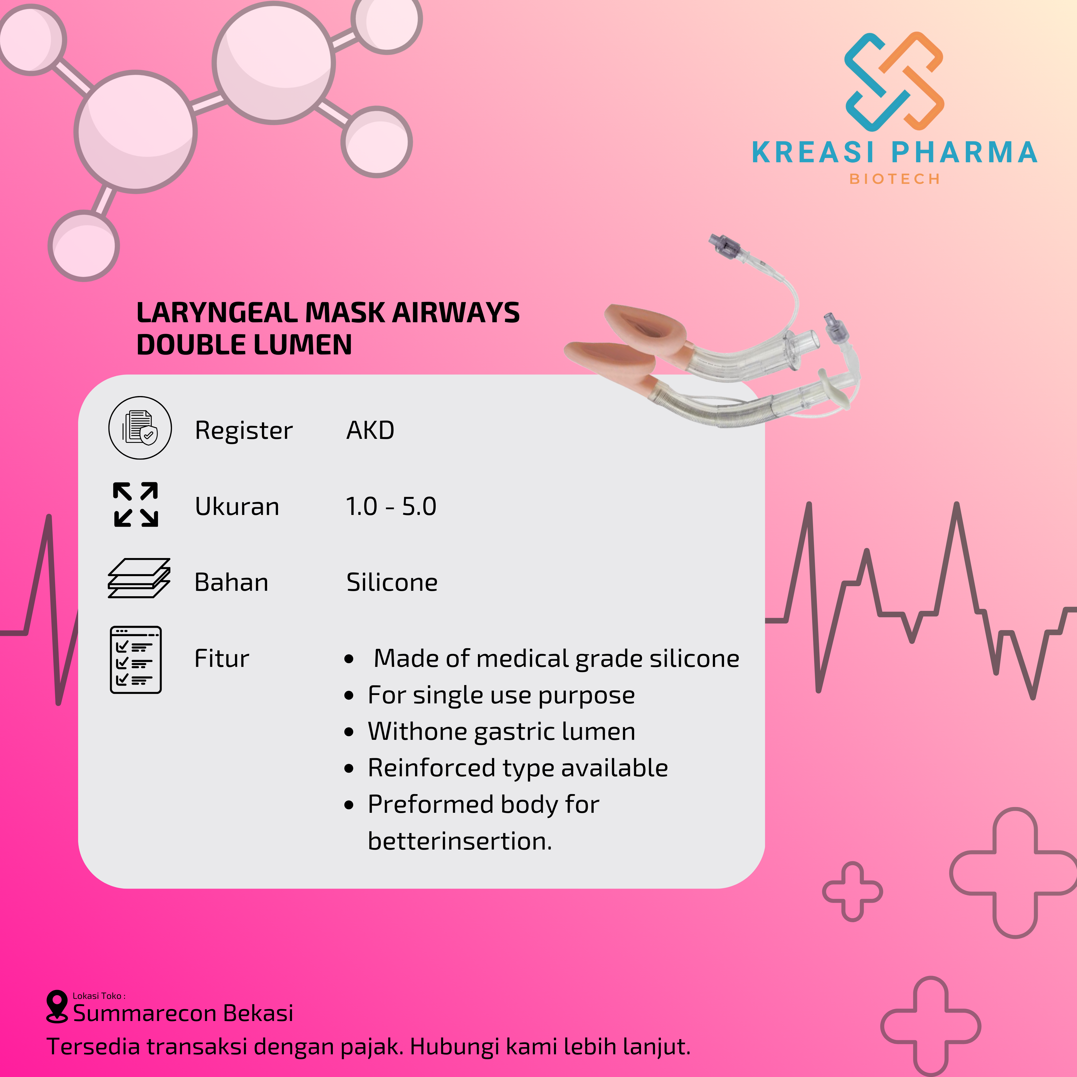 Laryngeal Mask Airways - Double Lumen Type