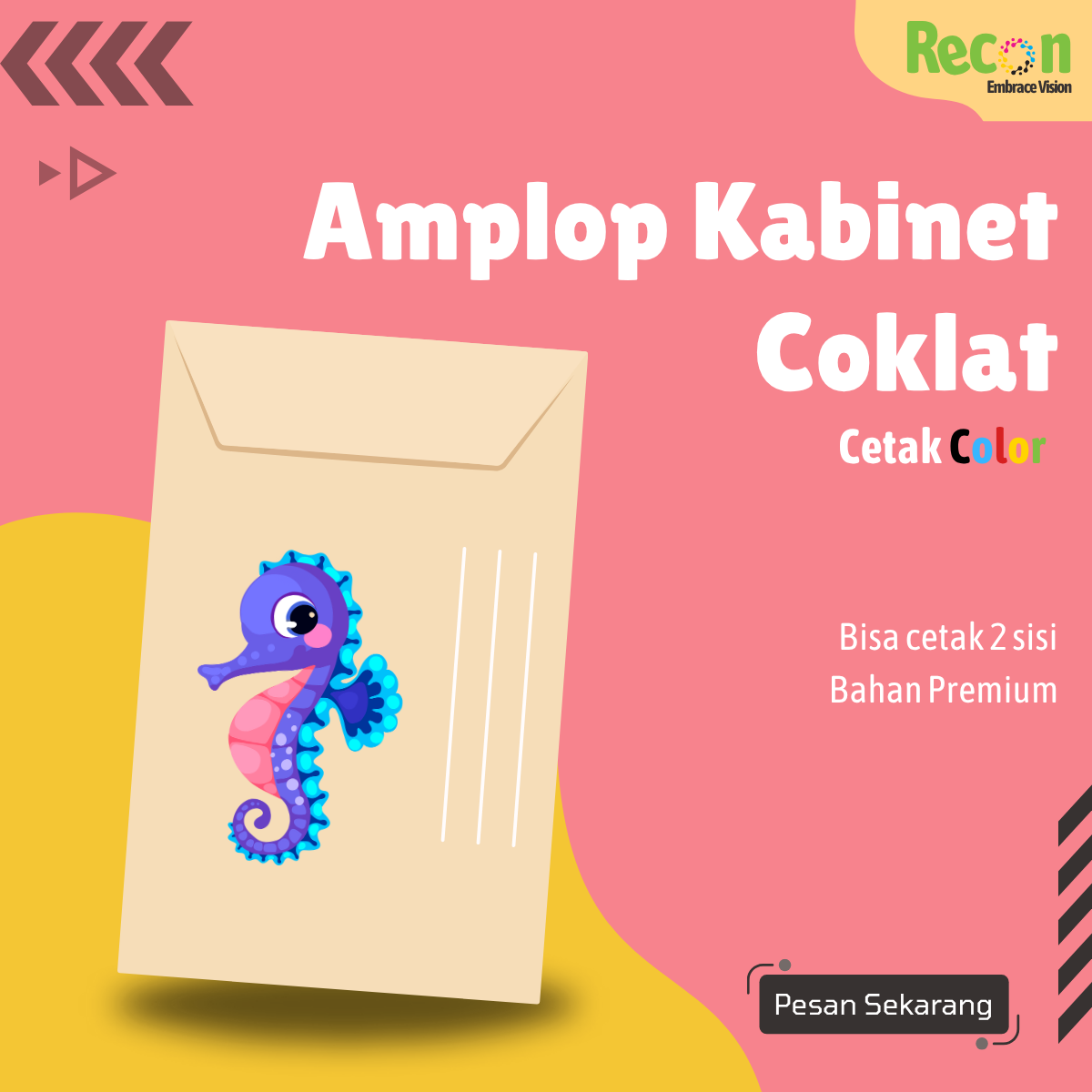 Cetak Amplop Kabinet Coklat