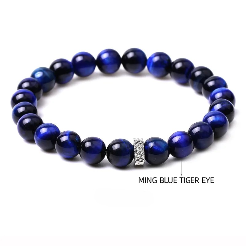 Bracelet œil de tigre bleu Ming