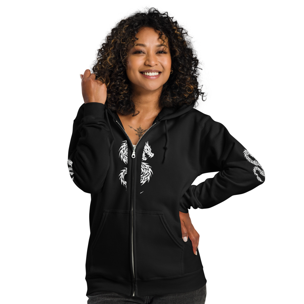 Sweat à capuche zippé dragon