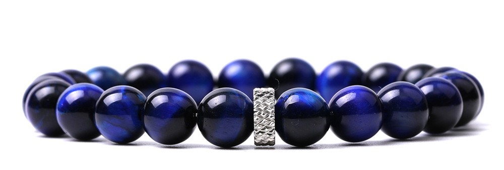 Bracelet œil de tigre bleu Ming