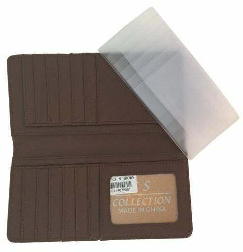 Long Horn Men’s Western Bifold Wallet Ostrich Pattern Checkbook Style Brown