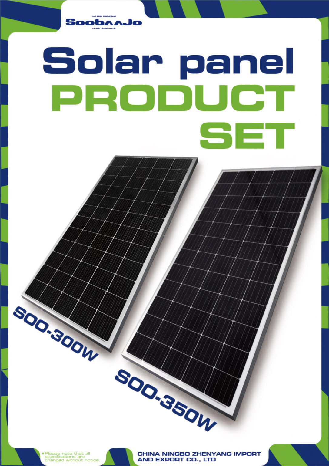 Soobaajo High-Efficiency Solar Panel Set (SOO-300W & SOO-350W)