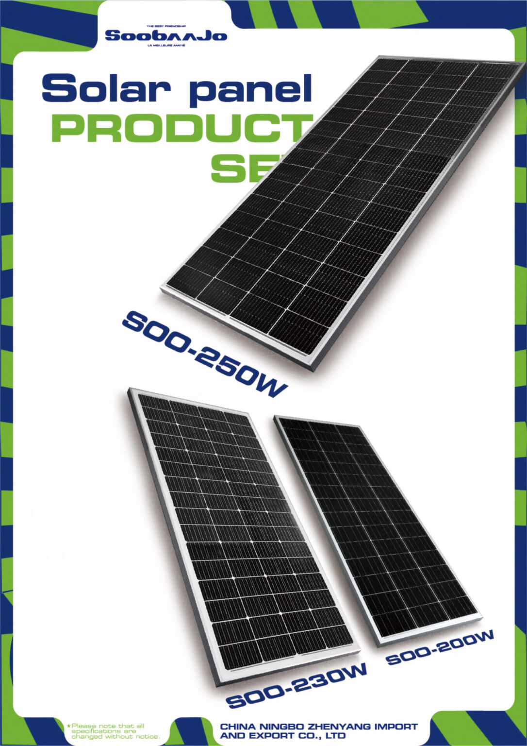 Soobaajo High-Efficiency Solar Panel Set (SOO-300W & SOO-350W)